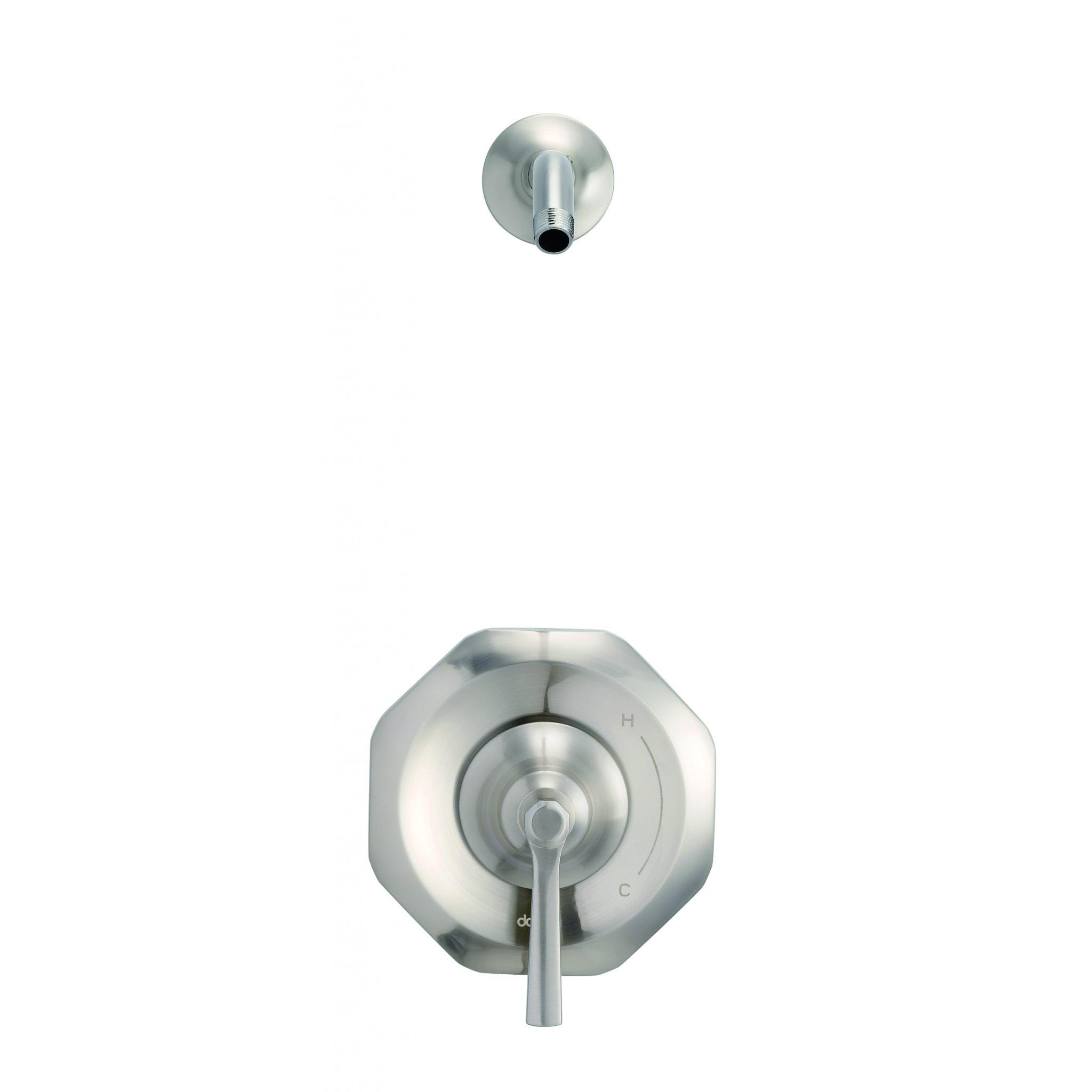 Danze D500528LSBNTC Draper 1H Shower Only Trim Kit & Treysta Cartridge Less Showerhead - Brushed Nickel