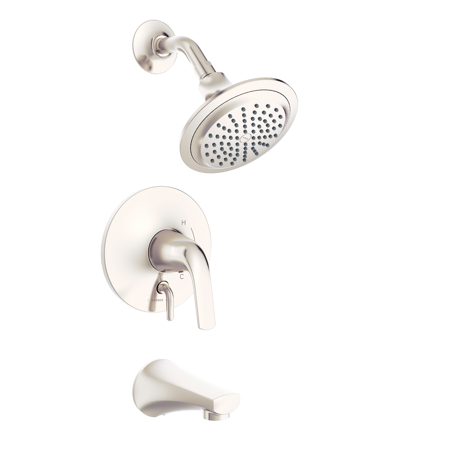 Danze D502034BNTC Lemora 1H Tub & Shower Trim Kit & Treysta Cartridge with Diverter on Valve 2.0gpm - Brushed Nickel