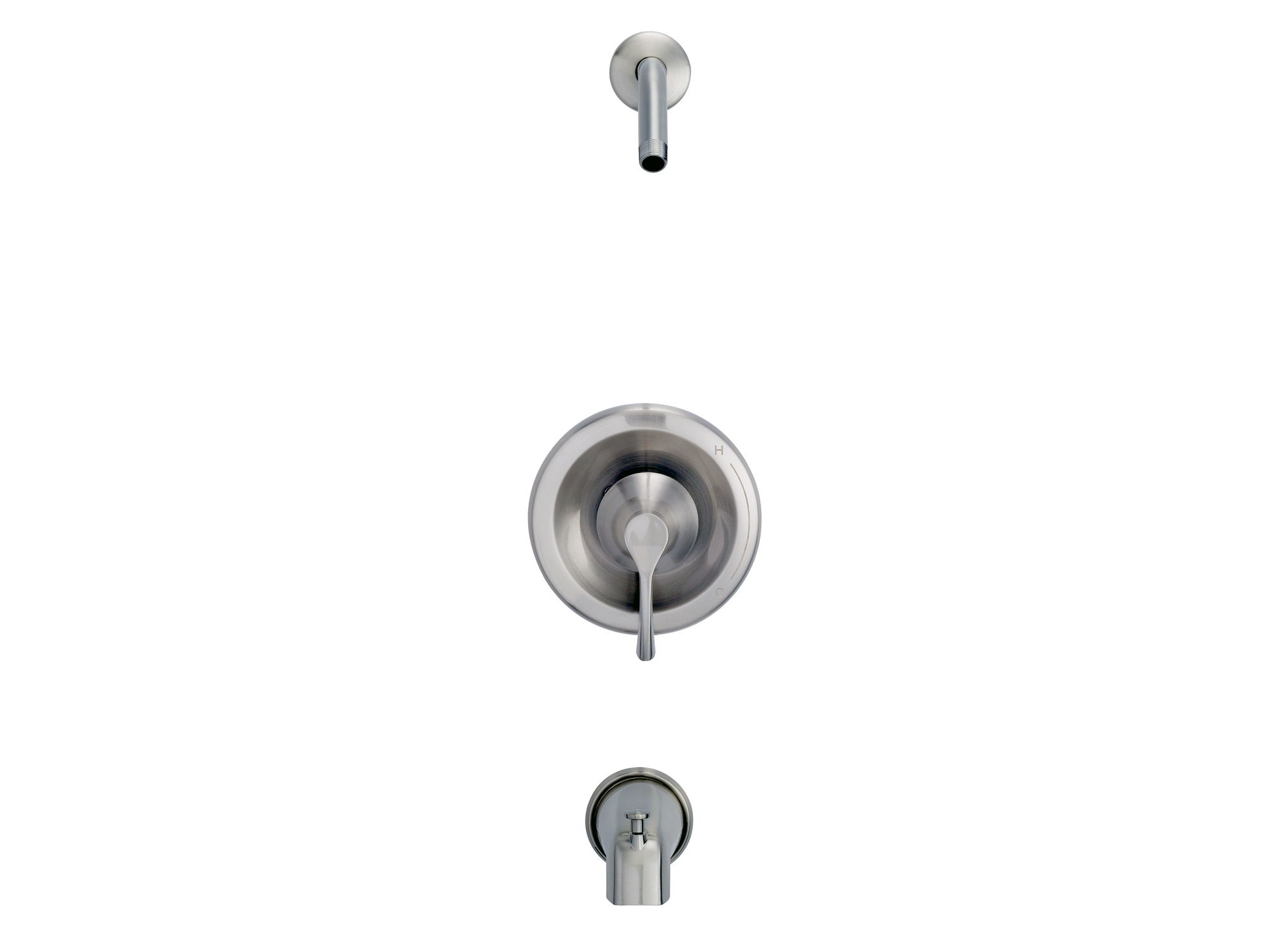 Danze D510022LSBNTC Antioch 1H Tub & Shower Trim Kit & Treysta Cartridge w/ Diverter on Spout Less Showerhead - Brushed Nickel