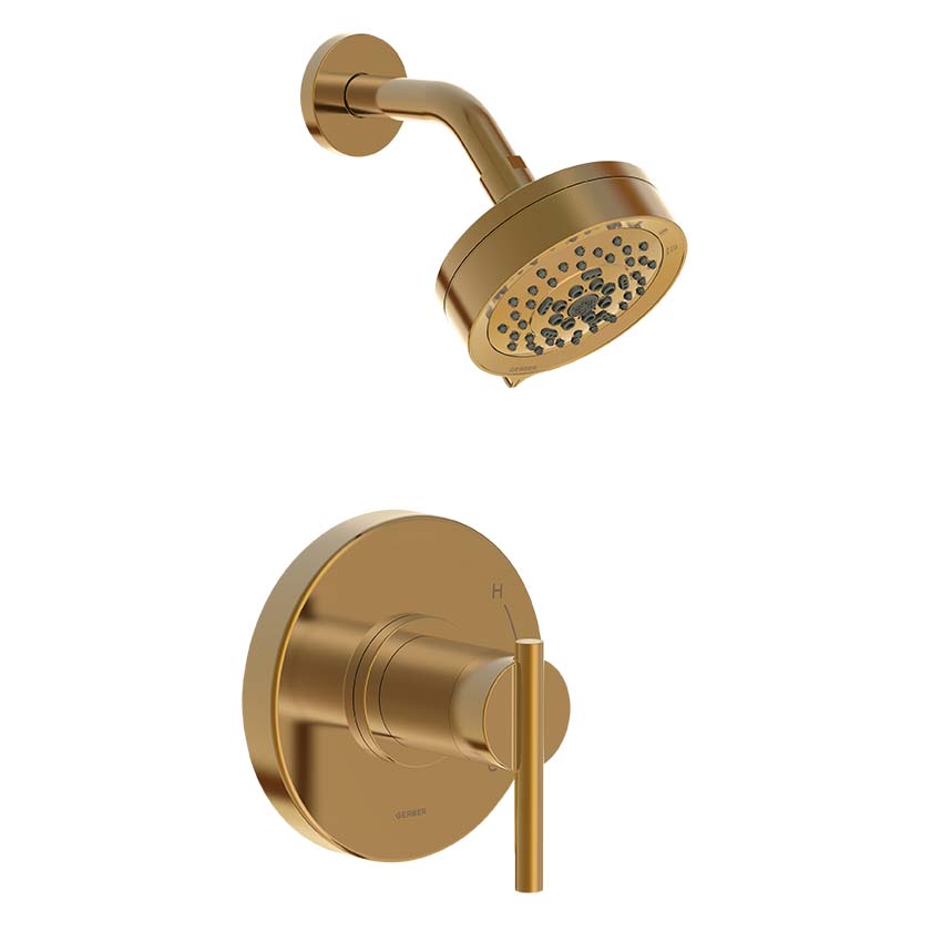 Danze D511558BBTC Parma 1H Shower Only Trim Kit & Treysta Cartridge w/ 5 Function Showerhead 1.75gpm - Brushed Bronze
