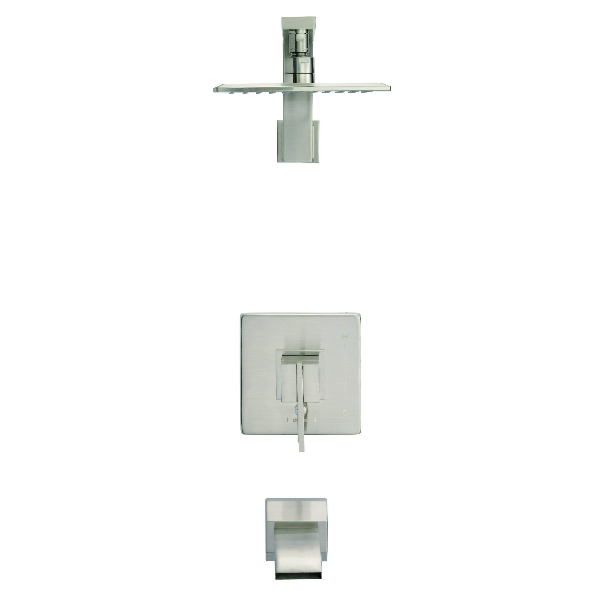 Danze D512044BNTC Sirius 1H Tub & Shower Trim Kit & Treysta Cartridge w/ Diverter on Valve 2.0gpm - Brushed Nickel