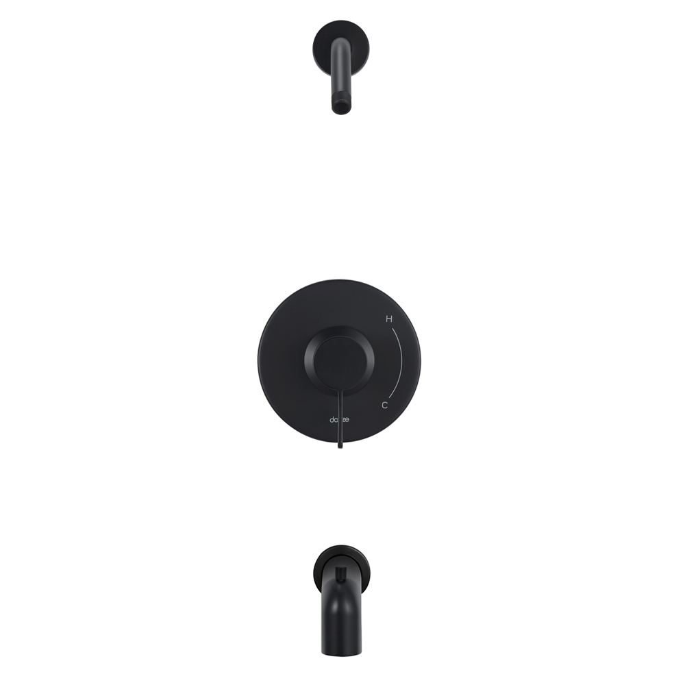 Danze D520030LSBSTC Amalfi 1H Tub & Shower Trim Kit & Treysta Cartridge w/ Diverter on Spout Less Showerhead - Satin Black