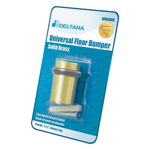 Deltana UFB5000BP3 Universal Floor Bumper Blister Pack 2" Solid Brass