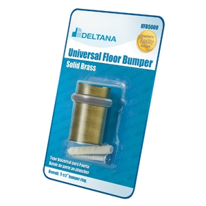 Deltana UFB5000BP5 Universal Floor Bumper Blister Pack 2" Solid Brass