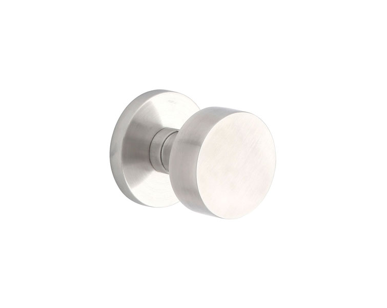 Emtek 2S200RNKSS Privacy Set. Disk Rosette. Round Knob. Brushed Stainless Steel - Click Image to Close