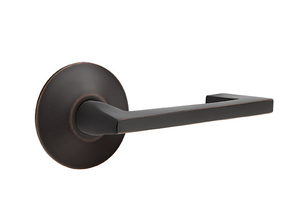 Emtek 5057AGUS10B Dummy, Pair. Modern Rosette. Argos Lever. Oil Rubbed Bronze