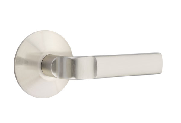 Emtek 5057ASTUS15 Dummy, Pair. Modern Rosette. Aston Lever. Satin Nickel