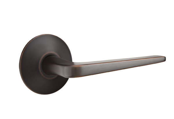 Emtek 5057ATNUS10B Dummy, Pair. Modern Rosette. Athena Lever. Oil Rubbed Bronze