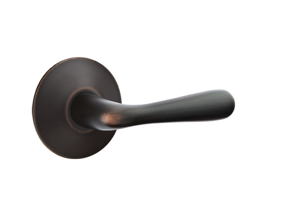 Emtek 5057BAUS10B Dummy, Pair. Modern Rosette. Basel Lever. Oil Rubbed Bronze