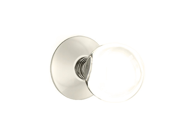 Emtek 5057BLUS14 Dummy, Pair. Modern Rosette. Bristol Knob. Polished Nickel-Lifetime