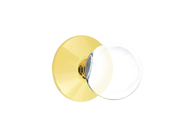 Emtek 5057BLUS3NL Dummy, Pair. Modern Rosette. Bristol Knob. Unlacquered Brass