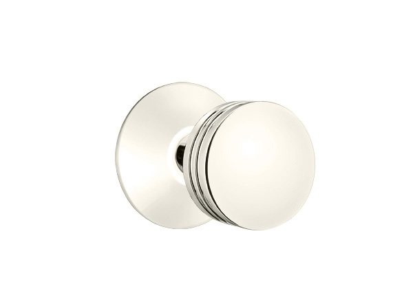 Emtek 5057BNUS14 Dummy, Pair. Modern Rosette. Bern Knob. Polished Nickel-Lifetime