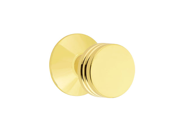 Emtek 5057BNUS3NL Dummy, Pair. Modern Rosette. Bern Knob. Unlacquered Brass