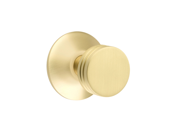 Emtek 5057BNUS4 Dummy, Pair. Modern Rosette. Bern Knob. Satin Brass