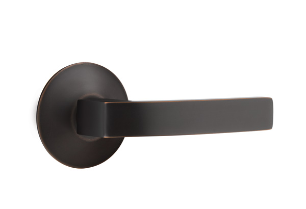 Emtek 5057BRLUS10B Dummy, Pair. Modern Rosette. Breslin Lever. Oil Rubbed Bronze