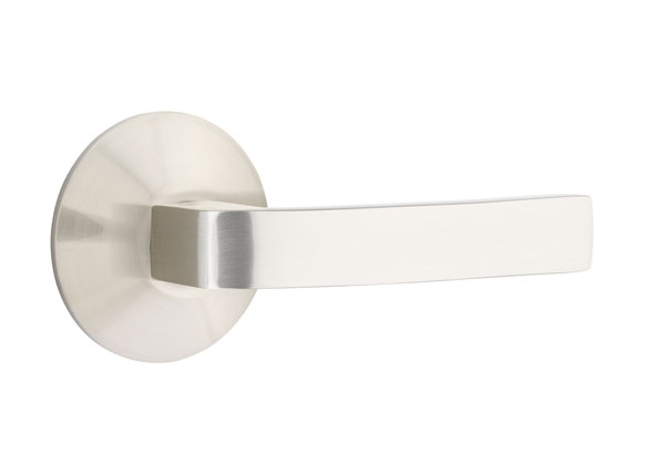 Emtek 5057BRLUS15 Dummy, Pair. Modern Rosette. Breslin Lever. Satin Nickel