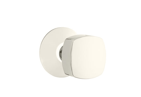 Emtek 5057FRKUS14 Dummy, Pair. Modern Rosette. Freestone Knob. Polished Nickel-Lifetime