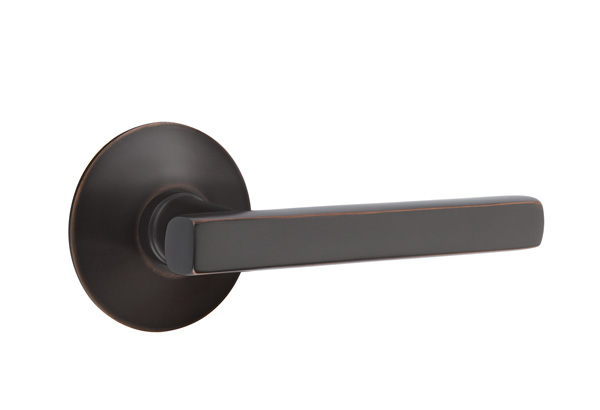 Emtek 5057FRLUS10B Dummy, Pair. Modern Rosette. Freestone Lever. Oil Rubbed Bronze