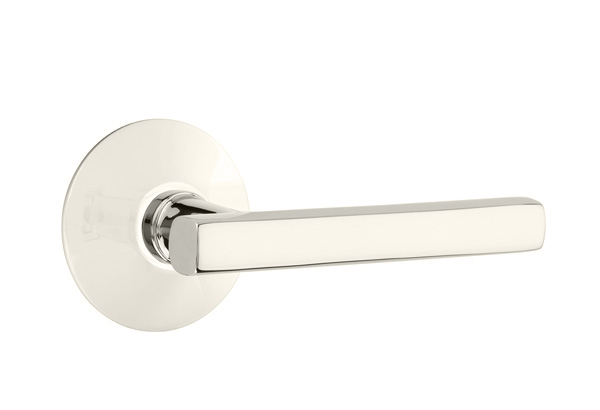 Emtek 5057FRLUS14 Dummy, Pair. Modern Rosette. Freestone Lever. Polished Nickel-Lifetime