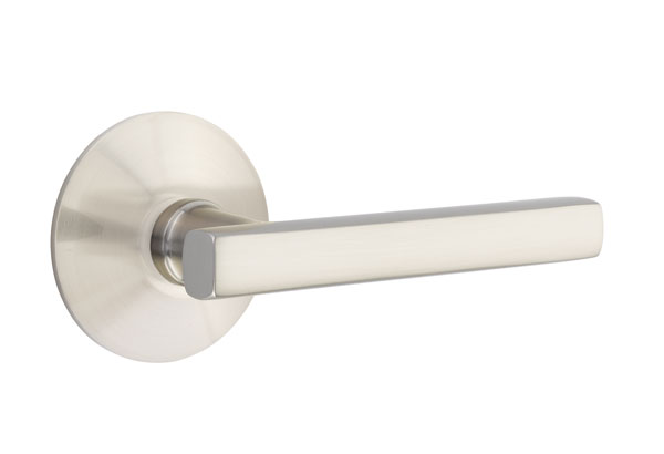 Emtek 5057FRLUS15 Dummy, Pair. Modern Rosette. Freestone Lever. Satin Nickel