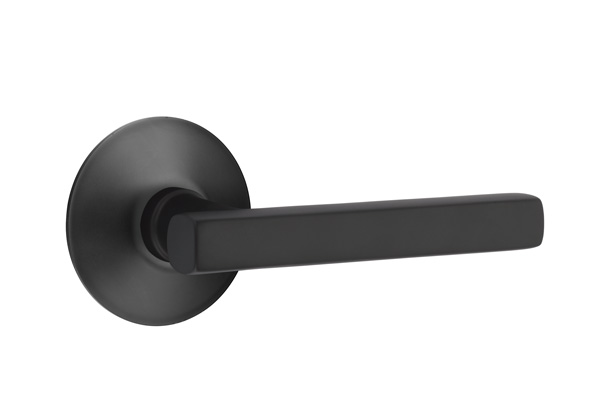 Emtek 5057FRLUS19 Dummy, Pair. Modern Rosette. Freestone Lever. Flat Black