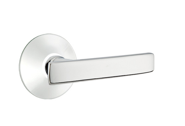 Emtek 5057GVUS26 Dummy, Pair. Modern Rosette. Geneva Lever. Polished Chrome