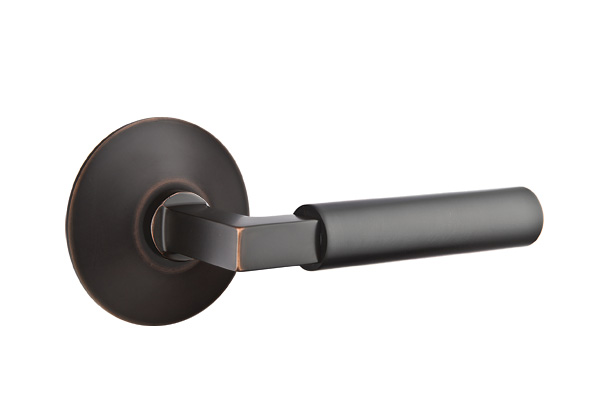 Emtek 5057HECUS10B Dummy, Pair. Modern Rosette. Hercules Lever. Oil Rubbed Bronze