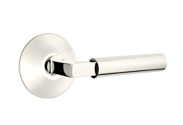 Emtek 5057HECUS14 Dummy, Pair. Modern Rosette. Hercules Lever. Polished Nickel-Lifetime