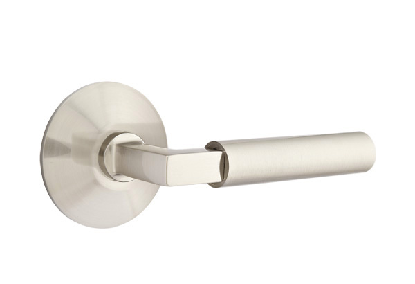 Emtek 5057HECUS15 Dummy, Pair. Modern Rosette. Hercules Lever. Satin Nickel