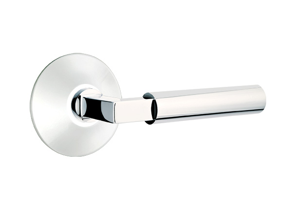 Emtek 5057HECUS26 Dummy, Pair. Modern Rosette. Hercules Lever. Polished Chrome