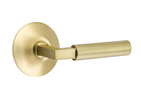 Emtek 5057HECUS4 Dummy, Pair. Modern Rosette. Hercules Lever. Satin Brass