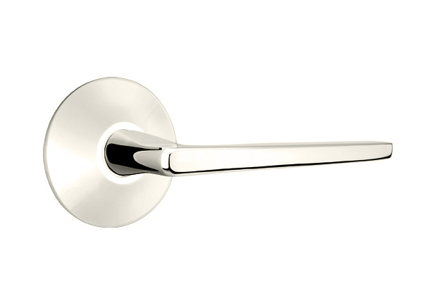 Emtek 5057HERUS14 Dummy, Pair. Modern Rosette. Hermes Lever. Polished Nickel-Lifetime