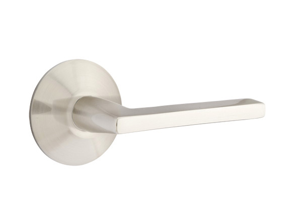 Emtek 5057HLOUS15 Dummy, Pair. Modern Rosette. Helios Lever. Satin Nickel