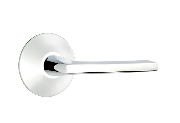 Emtek 5057HLOUS26 Dummy, Pair. Modern Rosette. Helios Lever. Polished Chrome