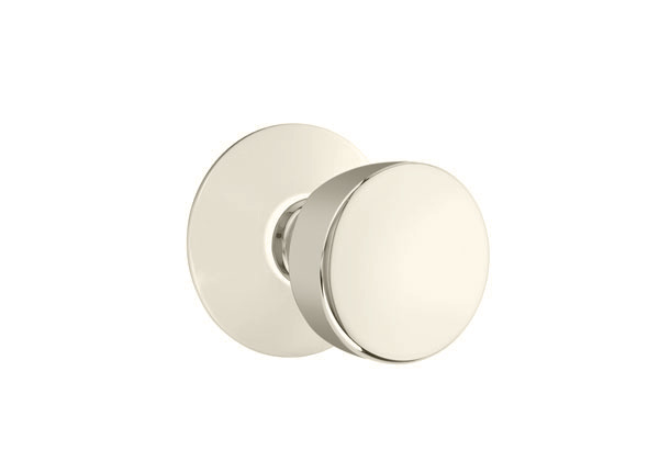 Emtek 5057LAUUS14 Dummy, Pair. Modern Rosette. Laurent Knob. Polished Nickel-Lifetime