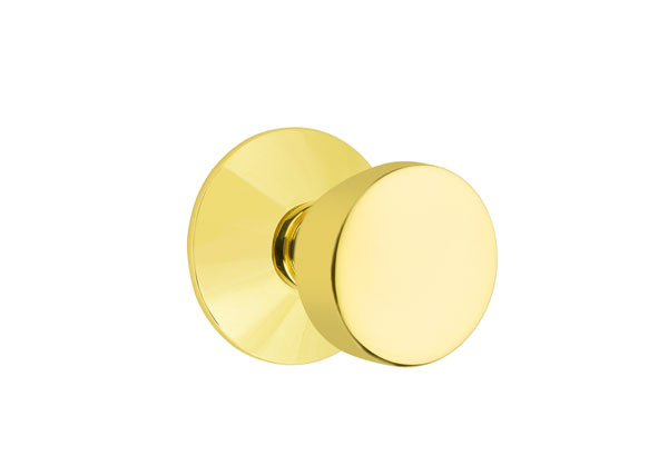 Emtek 5057LAUUS3NL Dummy, Pair. Modern Rosette. Laurent Knob. Unlacquered Brass