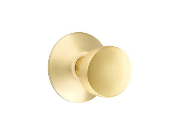 Emtek 5057LAUUS4 Dummy, Pair. Modern Rosette. Laurent Knob. Satin Brass