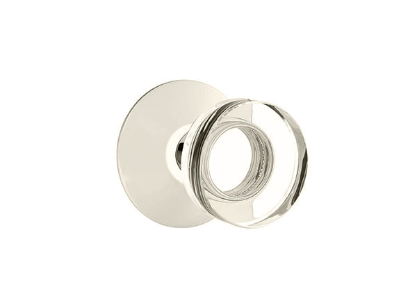 Emtek 5057MDCUS14 Dummy, Pair. Modern Rosette. Modern Disc Knob. Polished Nickel-Lifetime