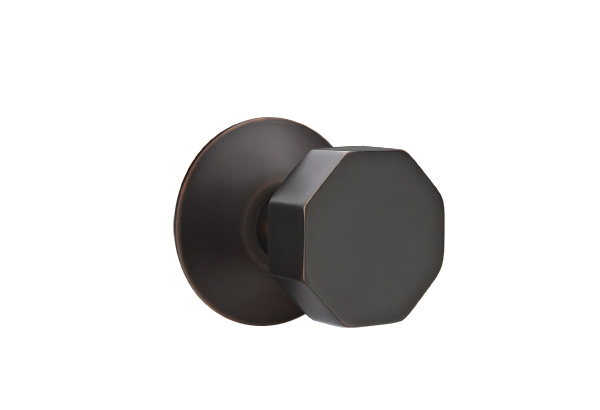 Emtek 5057OCTUS10B Dummy, Pair. Modern Rosette. Octagon Knob. Oil Rubbed Bronze