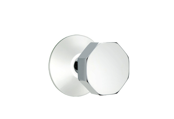 Emtek 5057OCTUS26 Dummy, Pair. Modern Rosette. Octagon Knob. Polished Chrome