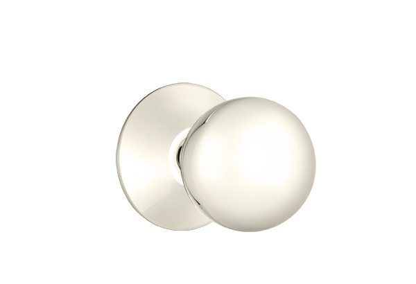 Emtek 5057ORBUS14 Dummy, Pair. Modern Rosette. Orb Knob. Polished Nickel-Lifetime