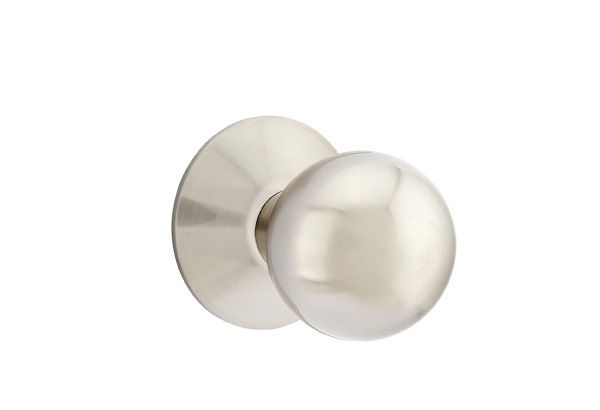 Emtek 5057ORBUS15 Dummy, Pair. Modern Rosette. Orb Knob. Satin Nickel