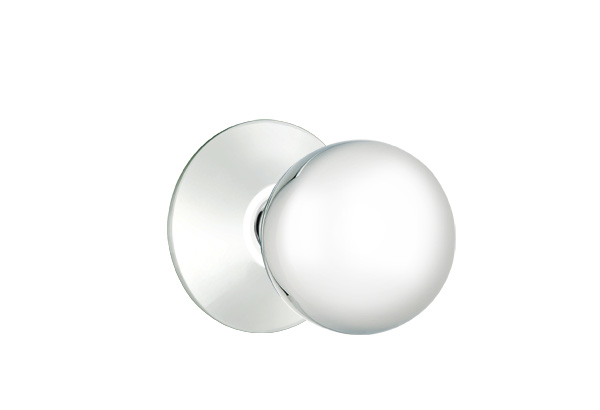 Emtek 5057ORBUS26 Dummy, Pair. Modern Rosette. Orb Knob. Polished Chrome