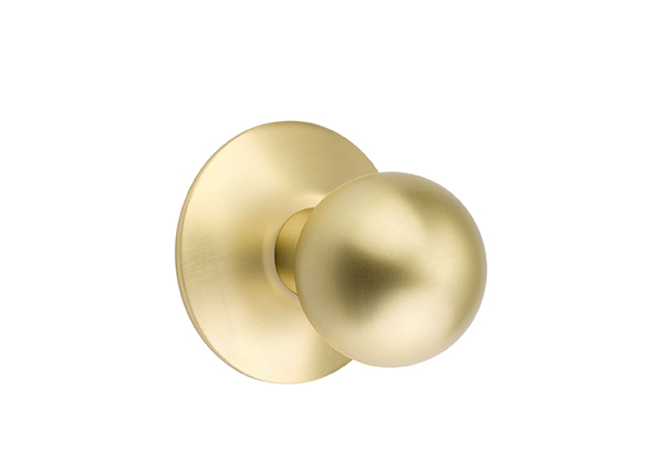 Emtek 5057ORBUS4 Dummy, Pair. Modern Rosette. Orb Knob. Satin Brass