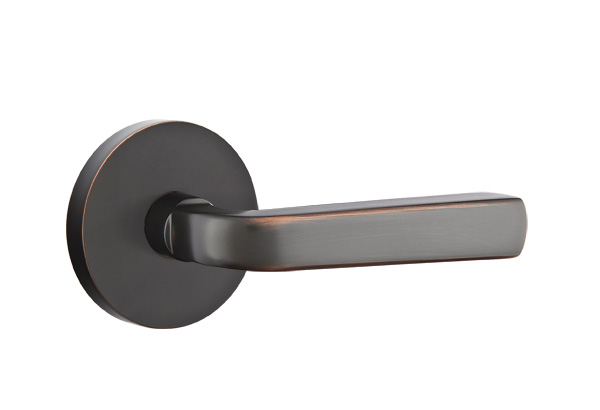 Emtek 5057SIOUS10B Dummy, Pair. Modern Rosette. Sion Lever . Oil Rubbed Bronze