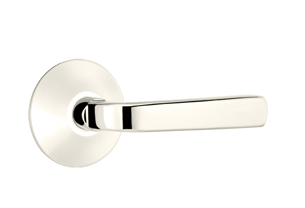 Emtek 5057SIOUS14 Dummy, Pair. Modern Rosette. Sion Lever . Polished Nickel-Lifetime