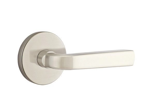 Emtek 5057SIOUS15 Dummy, Pair. Modern Rosette. Sion Lever . Satin Nickel