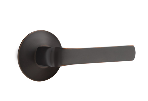 Emtek 5057SPNUS10B Dummy, Pair. Modern Rosette. Spencer Lever. Oil Rubbed Bronze