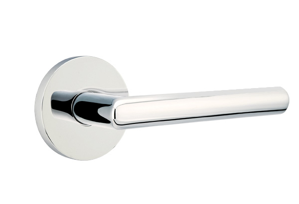 Emtek 5057STUUS26 Dummy, Pair. Modern Rosette. Stuttgart Lever. Polished Chrome