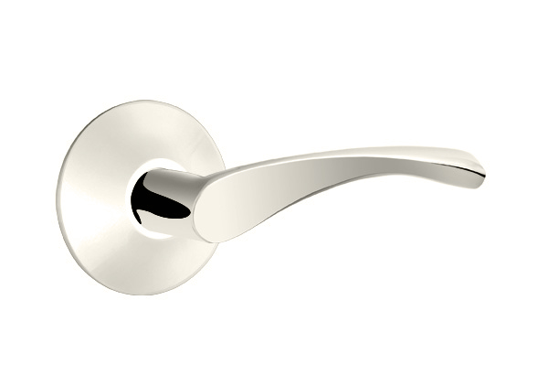 Emtek 5057TRTUS14 Dummy, Pair. Modern Rosette. Triton Lever. Polished Nickel-Lifetime